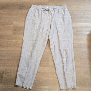 Eileen Fisher Women's Large Hemp And Organic Cotton Blend Straight Leg Pant Gray